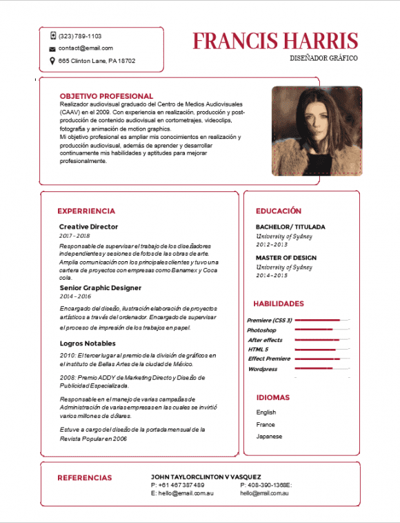 Curriculum Personalizado - Modelo Tiziano