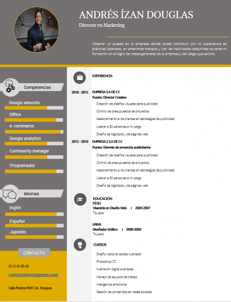 Curriculum Personalizado - Modelo Tintoretto