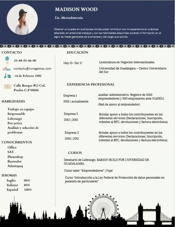 Curriculum Personalizado - Modelo Munch