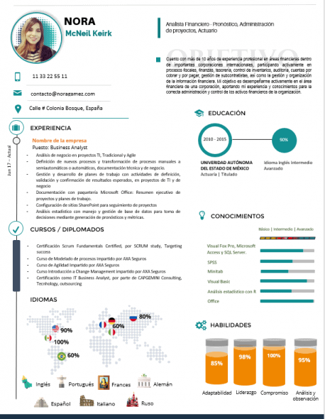 Curriculum Personalizado - Modelo Artemisia