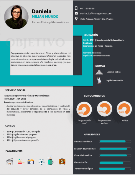 Curriculum Personalizado - Modelo Roderick