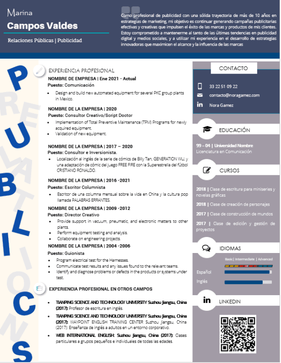 Curriculum Personalizado - Modelo Thatcher