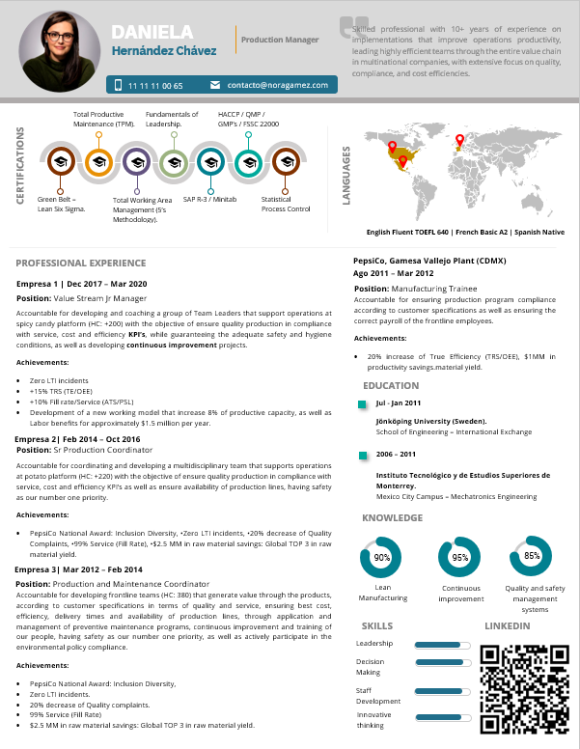 Curriculum Personalizado - Modelo Amelia